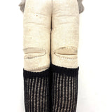Beautiful Condition Antique German Kid Leather Doll Body with Bisque Hands and Knit Stockings