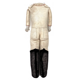 Beautiful Condition Antique German Kid Leather Doll Body with Bisque Hands and Knit Stockings