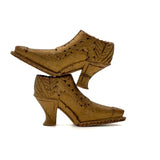 SOLD Deco Detailed Antique Carved Miniature Shoes in Original Gold Paint