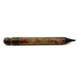 Wonderful Antique Handpainted Treen Pencil Shaped Pencil Box (With Early Pencil, As Found)