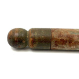 Wonderful Antique Handpainted Treen Pencil Shaped Pencil Box (With Early Pencil, As Found)