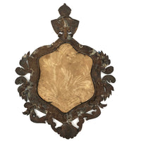 SOLD Unusual Antique Painted Tinwork Frame with Continental Watercolor Drawing