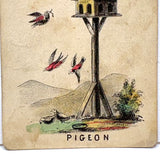 1853 W.& S.B.Ives, Salem MA Goody Two Shoes Parlor Game - 4 Cards + Instructions (Among the Earliest Parlor Games)