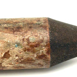 Wonderful Antique Handpainted Treen Pencil Shaped Pencil Box (With Early Pencil, As Found)