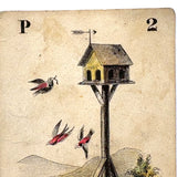 1853 W.& S.B.Ives, Salem MA Goody Two Shoes Parlor Game - 4 Cards + Instructions (Among the Earliest Parlor Games)