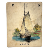 1853 W.& S.B.Ives, Salem MA Goody Two Shoes Parlor Game - 4 Cards + Instructions (Among the Earliest Parlor Games)