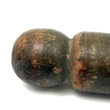 Wonderful Antique Handpainted Treen Pencil Shaped Pencil Box (With Early Pencil, As Found)
