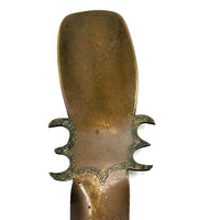 SOLD Brass Ladies Leg Presumed Trench Art Shoe Horn with Garter and Engraved Details