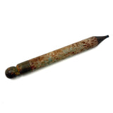 Wonderful Antique Handpainted Treen Pencil Shaped Pencil Box (With Early Pencil, As Found)