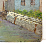 Coastal New England Harbor, Soft and Serene Watercolor/Gouache on Board, c. 1940s