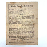 1853 W.& S.B.Ives, Salem MA Goody Two Shoes Parlor Game - 4 Cards + Instructions (Among the Earliest Parlor Games)