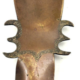 SOLD Brass Ladies Leg Presumed Trench Art Shoe Horn with Garter and Engraved Details