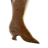 SOLD Brass Ladies Leg Presumed Trench Art Shoe Horn with Garter and Engraved Details