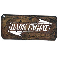 DARK ENGINE, Very Excellent Old Handcut Brass Stencil