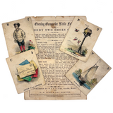 1853 W.& S.B.Ives, Salem MA Goody Two Shoes Parlor Game - 4 Cards + Instructions (Among the Earliest Parlor Games)