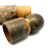 Wonderful Antique Handpainted Treen Pencil Shaped Pencil Box (With Early Pencil, As Found)