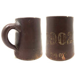 SOLD Charming 1905 Incised Folk Art Stoneware Mug Commemorating Unknown 1st Triennial!