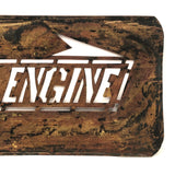 DARK ENGINE, Very Excellent Old Handcut Brass Stencil