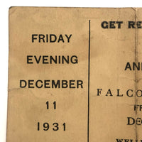 1931 Falcon Associates Annual Dance Invite, Featuring Boots and His Nighthawks