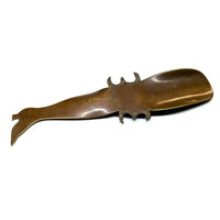 SOLD Brass Ladies Leg Presumed Trench Art Shoe Horn with Garter and Engraved Details