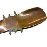 SOLD Brass Ladies Leg Presumed Trench Art Shoe Horn with Garter and Engraved Details