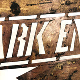 DARK ENGINE, Very Excellent Old Handcut Brass Stencil