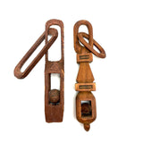 Pair of Old Folk Carved Hanging Ball in Cage Whimsies