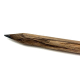 Wonderful Antique Handpainted Treen Pencil Shaped Pencil Box (With Early Pencil, As Found)