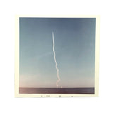 Trail of Smoke Across Hazy Blue Sky, Poignant 1969 Kodak Snapshot