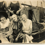 Wonderful c. 1920s Velox Snapshot of Clowns at Leisure at Water Circus