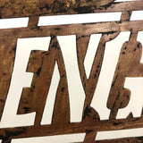 DARK ENGINE, Very Excellent Old Handcut Brass Stencil