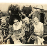 Wonderful c. 1920s Velox Snapshot of Clowns at Leisure at Water Circus