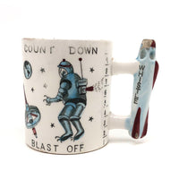 Mid-Century Japanese Count Down Blast Off Child's Mug