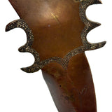 SOLD Brass Ladies Leg Presumed Trench Art Shoe Horn with Garter and Engraved Details