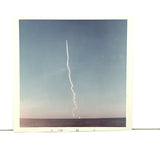 Trail of Smoke Across Hazy Blue Sky, Poignant 1969 Kodak Snapshot