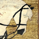 Folk Art George Washington on Horseback with Golden Ground, William Jones' 1932 Drawing/Painting/Carving Hybrid