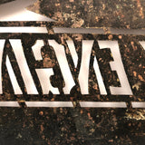 DARK ENGINE, Very Excellent Old Handcut Brass Stencil