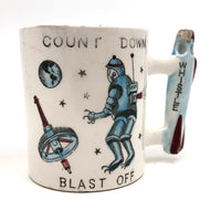 Mid-Century Japanese Count Down Blast Off Child's Mug