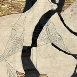 Folk Art George Washington on Horseback with Golden Ground, William Jones' 1932 Drawing/Painting/Carving Hybrid