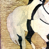 Folk Art George Washington on Horseback with Golden Ground, William Jones' 1932 Drawing/Painting/Carving Hybrid