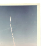 Trail of Smoke Across Hazy Blue Sky, Poignant 1969 Kodak Snapshot