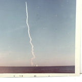 Trail of Smoke Across Hazy Blue Sky, Poignant 1969 Kodak Snapshot