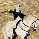 Folk Art George Washington on Horseback with Golden Ground, William Jones' 1932 Drawing/Painting/Carving Hybrid