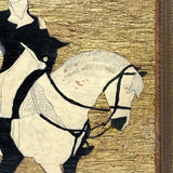 Folk Art George Washington on Horseback with Golden Ground, William Jones' 1932 Drawing/Painting/Carving Hybrid