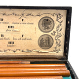 Scarce c. 1860s E. Eberhard Faber Polygrade Drawing Pencils in Original Case with Snap Closure