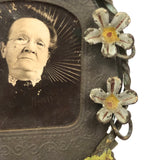 SOLD Bespectaled Woman with Double Halo! Charming Victorian Wirework Frame with Miniature Photo