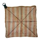 Satisfying Old Handmade Potholder with Great Fabrics and Corner Hook