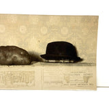 Potato Measured Against Hat and Book, Many Times Excellent 1907 Photograph