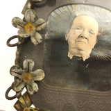 SOLD Bespectaled Woman with Double Halo! Charming Victorian Wirework Frame with Miniature Photo