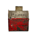 Wilbert's House, 19th Century Tin House Bank in Best Bright Red Paint (Missing One Wall!)
